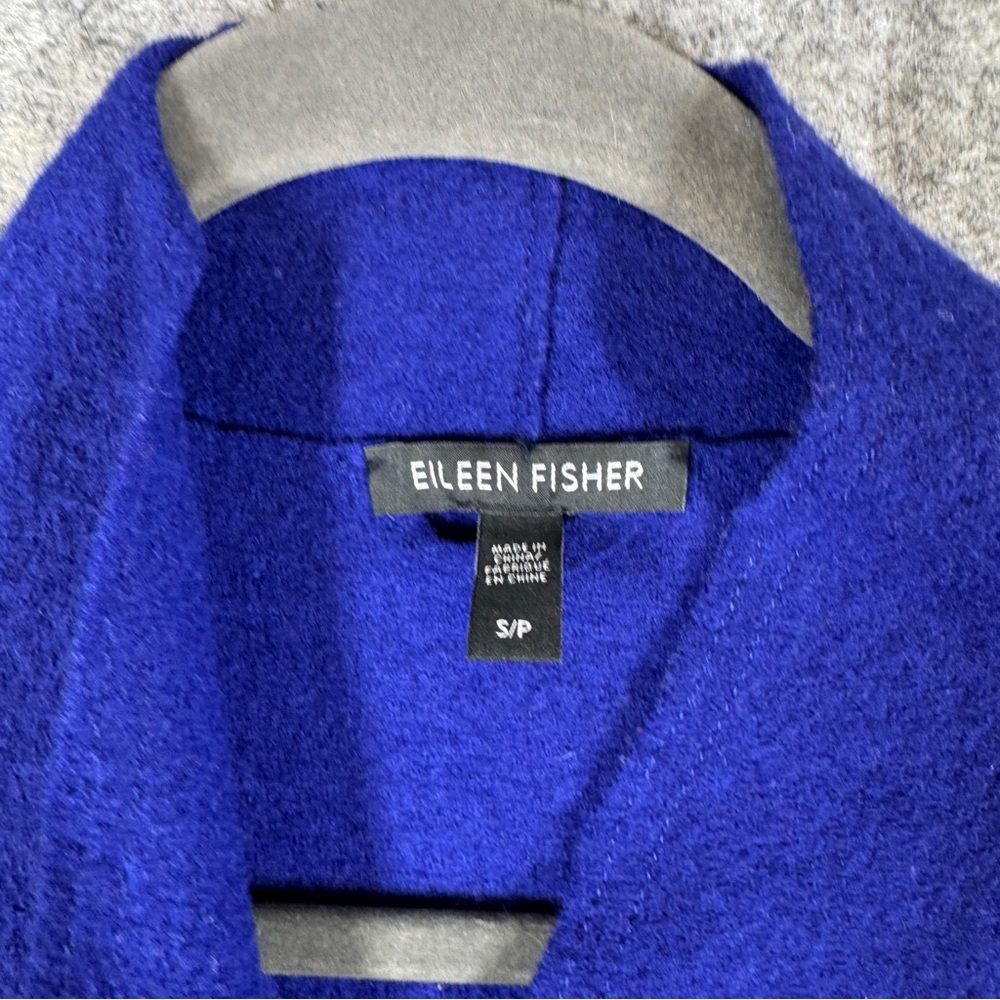 Eileen Fisher Vibrant Blue Wool Snap Closure Jacket Size S Lagenlook Minimalist - Picture 10 of 16